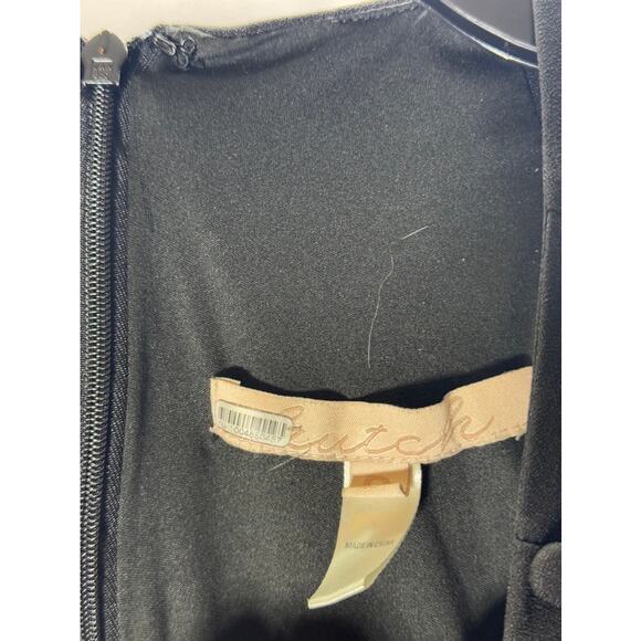 HUTCH Women's Black Solid Button-Shoulder Detail Long Sleeve Mini Dress SZ 8 - Picture 7 of 8